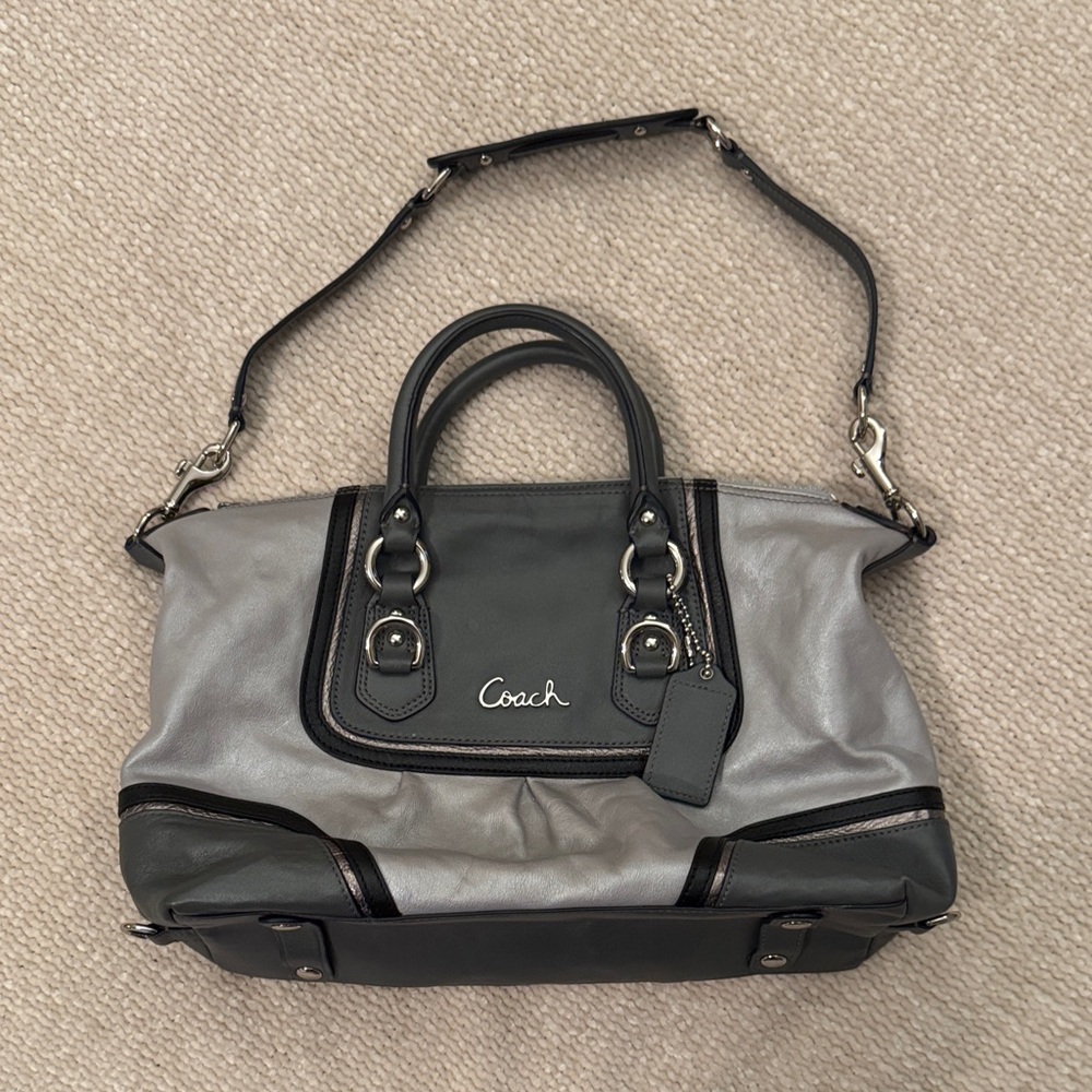 Coach Two-Tone Gray and Black Satchel